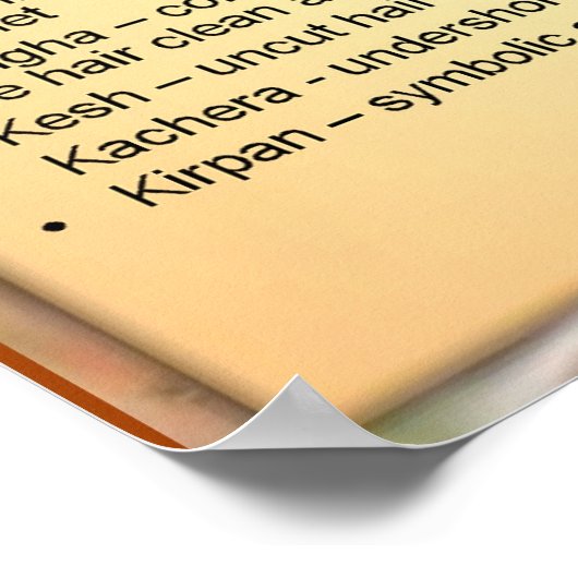 Bildung, Religion, Sikhismus, die fünf Ks Poster (Ecke)