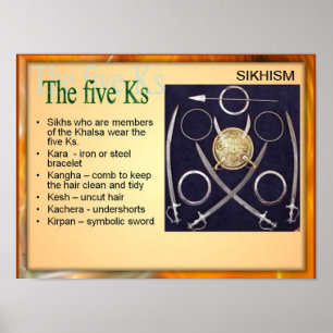 Bildung, Religion, Sikhismus, die fünf Ks Poster