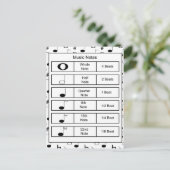 Bildung Schwarz-Weiß-Musiknote Postkarte (Stehend Vorderseite)