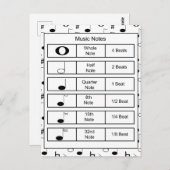 Bildung Schwarz-Weiß-Musiknote Postkarte (Vorne/Hinten)