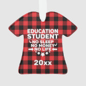 Bildung Student kein schlafendes Geld Leben Rot Ka Ornament (Rückseite)