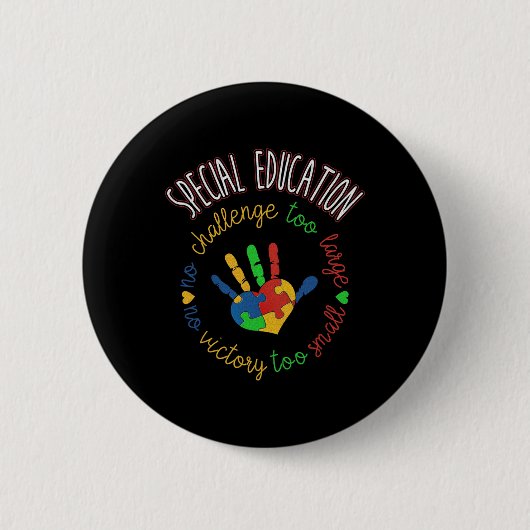Bildung- und Autismus-Bewusstseinslehrer Button (Vorderseite)