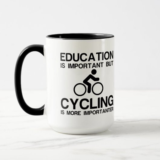 Bildung und Fahrradfahren Tasse (Links)