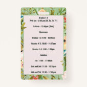 Bildung Unterricht Lehrer Elegante Blume Ausweis (Rückseite)