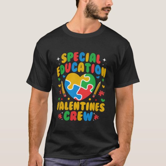 Bildung Valentines Crew SPED Lehrer Aut T-Shirt (Vorderseite)