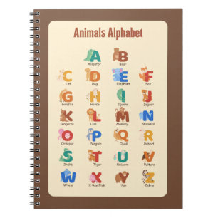 Bildung von Tieren Alphabet School Notizblock