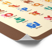 Bildung von Tieren Alphabet School Poster (Ecke)