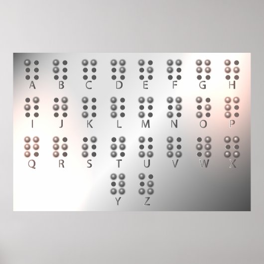 Bildung Wall Kunst mit Braille Alphabet Poster (Vorne)