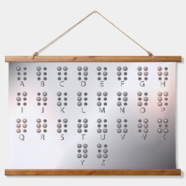 Bildung Wall Kunst mit Braille Alphabet Wandteppich Mit Holzrahmen