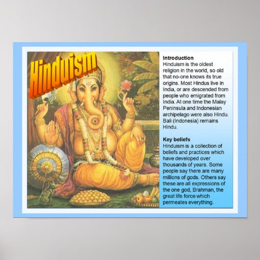 Bildung, Weltreligionen, Hinduismus - Faktendatei Poster (Vorne)