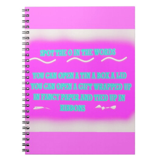 BILDUNG WÖRTER DESIGN PINK NOTIZBLOCK (Vorderseite)