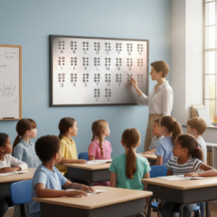 Bildungsposter mit Braille-Alphabet Poster