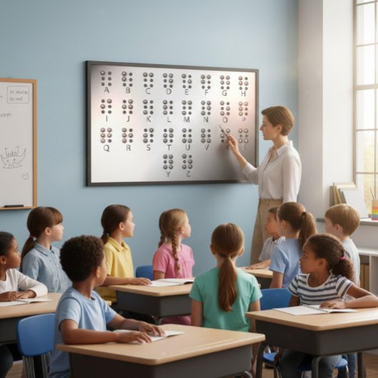 Bildungsposter mit Braille-Alphabet Poster