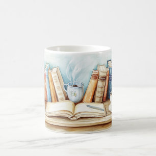 Bildungswanddekoration zum Thema Schule mit Stapel Kaffeetasse