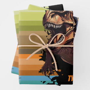 Bildungswertige Dino-Evolution, Kindergeburtstagsg Geschenkpapier Set