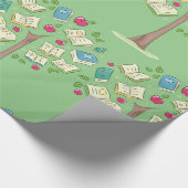 Bildungswissensbaum mit Büchern Geschenkpapier (Ecke)