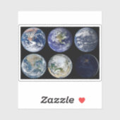 Bildvergleich der ikonischen Ansichten des Planete Aufkleber (Blatt)