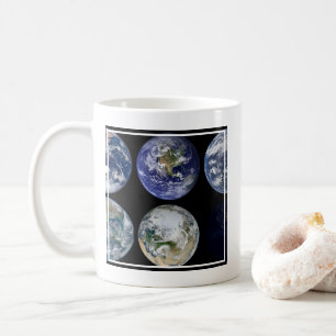 Bildvergleich der ikonischen Ansichten des Planete Kaffeetasse