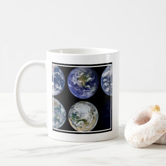 Bildvergleich der ikonischen Ansichten des Planete Kaffeetasse (Mit Donut)