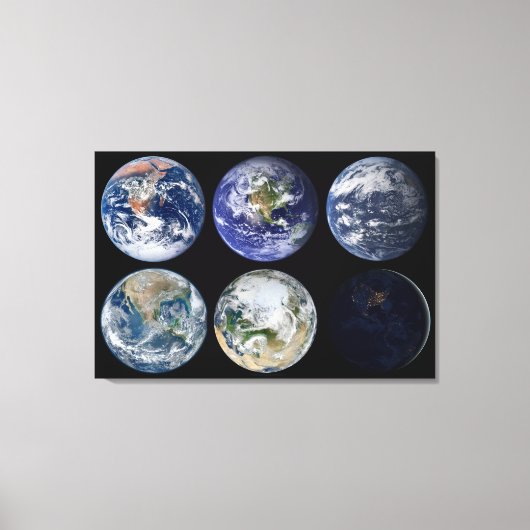 Bildvergleich der ikonischen Ansichten des Planete Leinwanddruck (Vorderseite)