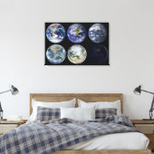 Bildvergleich der ikonischen Ansichten des Planete Leinwanddruck (Insitu (Schlafzimmer))
