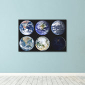 Bildvergleich der ikonischen Ansichten des Planete Leinwanddruck (Insitu (Holzboden))