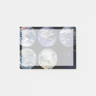 Bildvergleich der ikonischen Ansichten des Planete Post-it Klebezettel