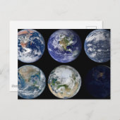 Bildvergleich der ikonischen Ansichten des Planete Postkarte (Vorne/Hinten)