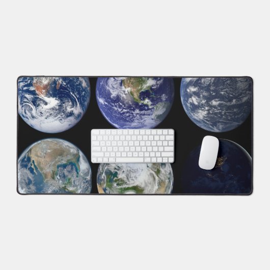 Bildvergleich der ikonischen Ansichten des Planete Schreibtischunterlage (Tastatur & Maus)