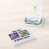 Bildvorlage für die besten Freunde Glasuntersetzer (Schrägansicht)