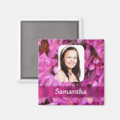 Bildvorlage für die rosa Blume Magnet (Vorderseite/Rückseite)