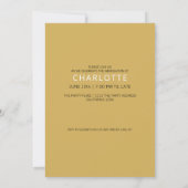 Bildvorlage Personalisiert Gold Einladung (Rückseite)