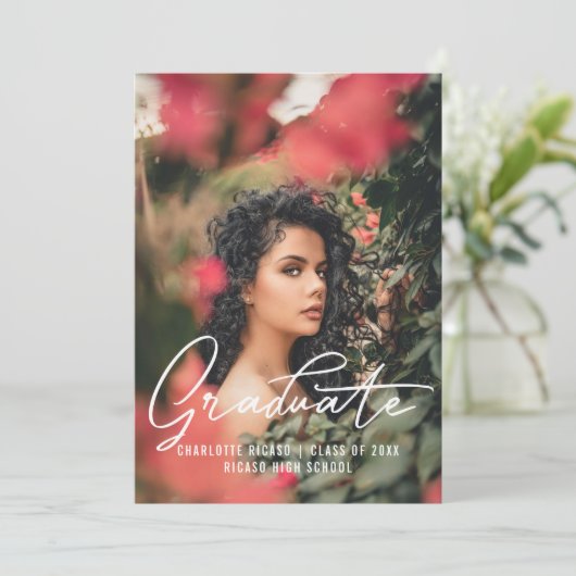 Bildvorlage Personalisiert rosa Einladung (Stehend Vorderseite)