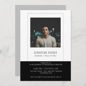 Bildvorlage Personalisiert Schwarz-weiß Einladung (Vorne/Hinten)