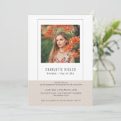 Bildvorlage Personalisiert Tan White Einladung (Stehend Vorderseite)