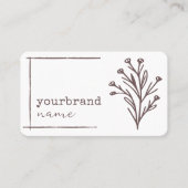 Bildvorlage Rustikale florale Blume Schlicht weiß Visitenkarte (Vorderseite)