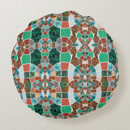 Bildwiederholung mit leichter Fraktal-Wirkung Rundes Kissen