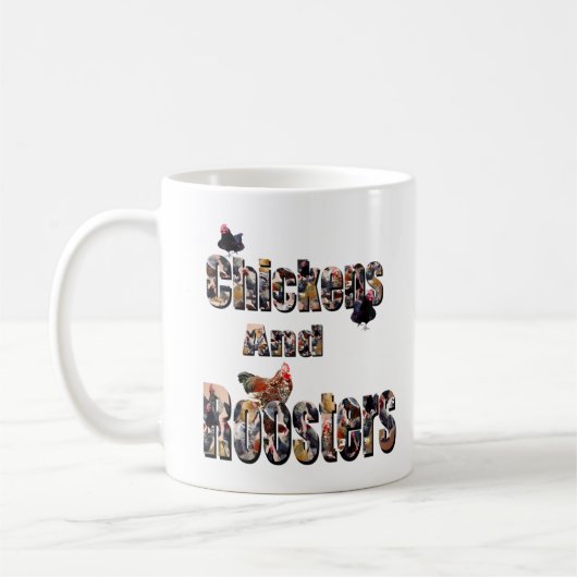 Bildzeichen für Hühner und Roosters, Kaffeetasse (Links)