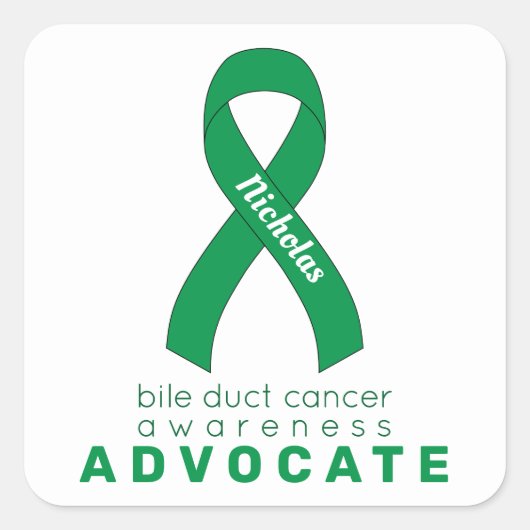 Bile Duct Cancer Advocate White Quadratischer Aufkleber (Vorderseite)