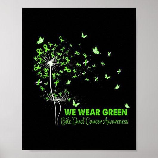 Bile Duct Cancer Awareness Faith Hope Liebe Dandel Poster (Vorne)