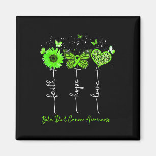 Bile Duct Cancer Awareness Faith Hope Liebe Leopar Magnet