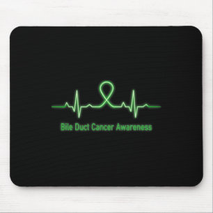 Bile Duct Cancer Awareness Heartbeat Fight Faith H Mousepad