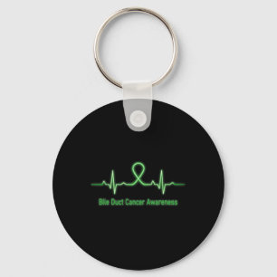 Bile Duct Cancer Awareness Heartbeat Fight Faith H Schlüsselanhänger