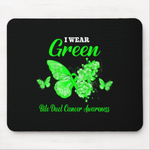 Bile Duct Cancer Awareness I Tragen Green Butterfl Mousepad