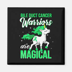 Bile Duct Cancer Awareness Warrior Fun Unicorn Magnet
