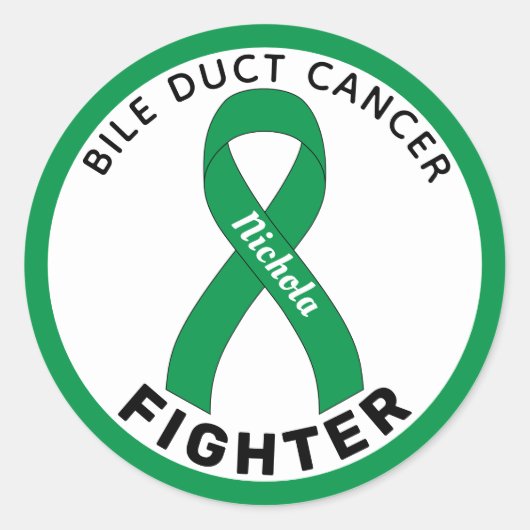 Bile Duct Cancer Fighter Ribbon White Runder Aufkleber (Vorderseite)