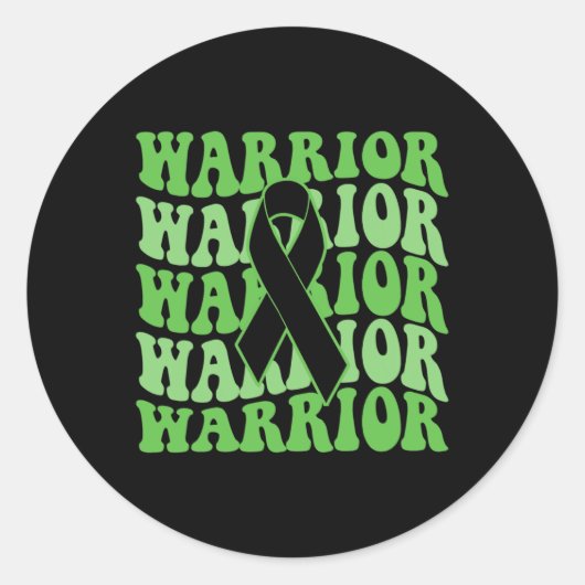 Bile Duct Cancer Warrior Green Ribbon Awareness Runder Aufkleber (Vorderseite)