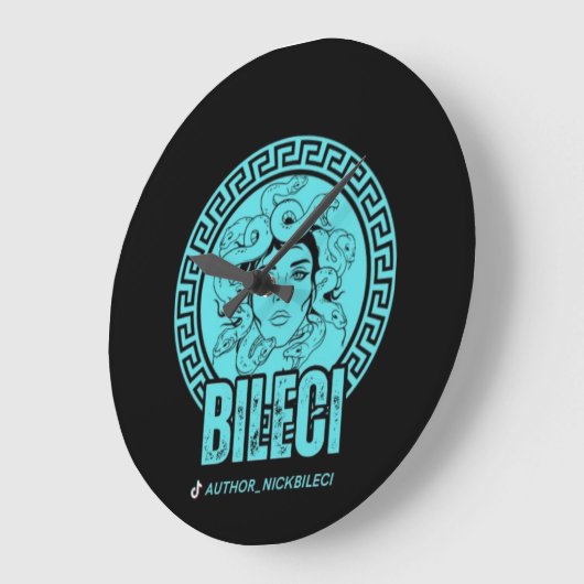 Bileci-Logo Große Wanduhr (Winkel)