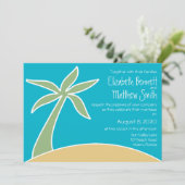 Bilingual Beach Hochzeit Einladung (Stehend Vorderseite)