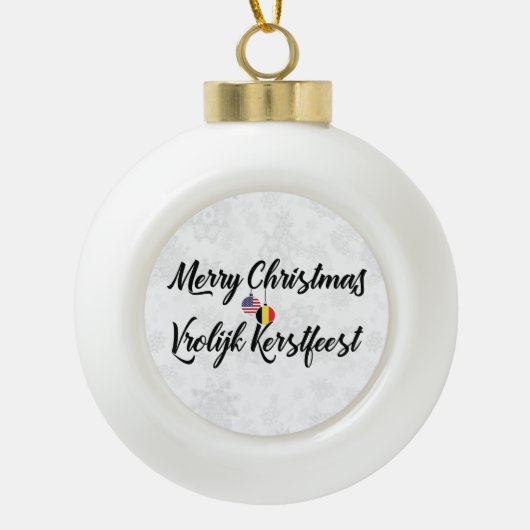 Bilingual Belgium American Holiday Ornament (Vorderseite)
